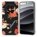 For Redmi Note 14 Pro+ 5G Colorful Painting Pattern TPU Phone Case(Flowers On Black)