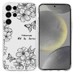 For Samsung Galaxy S24 Ultra 5G Colorful Painting Pattern TPU Phone Case(Butterfly Flower)