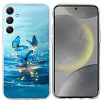 For Samsung Galaxy S24+ 5G Colorful Painting Pattern TPU Phone Case(Blue Butterflies)