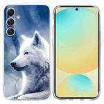 For Samsung Galaxy S24 FE 5G Colorful Painting Pattern TPU Phone Case(White Wolf)