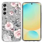 For Samsung Galaxy S24 FE 5G Colorful Painting Pattern TPU Phone Case(Flowers On Grey)