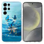 For Samsung Galaxy S23 Ultra 5G Colorful Painting Pattern TPU Phone Case(Blue Butterflies)