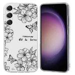 For Samsung Galaxy S23+ 5G Colorful Painting Pattern TPU Phone Case(Butterfly Flower)