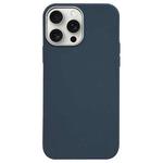 For iPhone 15 Pro Litchi Pattern Silver Edge Camera Frame Material Phone Case(Blue)