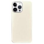 For iPhone 14 Pro Litchi Pattern Silver Edge Camera Frame Material Phone Case(White)