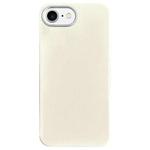 For iPhone SE 2022 / SE 2020 Litchi Pattern Silver Edge Camera Frame Material Phone Case(White)