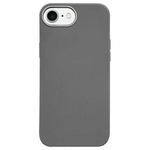 For iPhone SE 2022 / SE 2020 Litchi Pattern Silver Edge Camera Frame Material Phone Case(Grey)