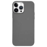 For iPhone 12 Pro Litchi Pattern Silver Edge Camera Frame Material Phone Case(Grey)