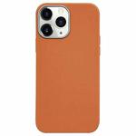 For iPhone 11 Pro Max Litchi Pattern Silver Edge Camera Frame Material Phone Case(Brown)