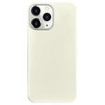 For iPhone 11 Pro Litchi Pattern Silver Edge Camera Frame Material Phone Case(White)