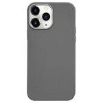 For iPhone 11 Pro Litchi Pattern Silver Edge Camera Frame Material Phone Case(Grey)