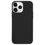 For iPhone 11 Pro Litchi Pattern Silver Edge Camera Frame Material Phone Case(Black)