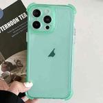 For iPhone 15 Pro Max Transparent Four-corner Shockproof TPU Phone Case(Green)