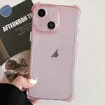 For iPhone 14 Transparent Four-corner Shockproof TPU Phone Case(Pink)