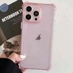 For iPhone 14 Pro Transparent Four-corner Shockproof TPU Phone Case(Pink)