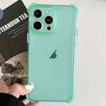 For iPhone 14 Pro Transparent Four-corner Shockproof TPU Phone Case(Green)