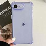 For iPhone SE 2022 / SE 2020 Transparent Four-corner Shockproof TPU Phone Case(Purple)
