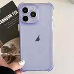 For iPhone 11 Pro Max Transparent Four-corner Shockproof TPU Phone Case(Purple)