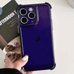 For iPhone 11 Pro Transparent Four-corner Shockproof TPU Phone Case(Dark Blue)