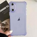 For iPhone XS Max Transparent Four-corner Shockproof TPU Phone Case(Purple)