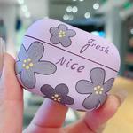 For AirPods Pro 2 Oil Painting Floral Matte Earphones Protective Case(Purple)
