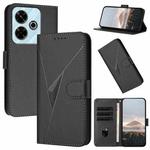 For Redmi 13 4G Triangle Pattern Buckle Clasp Leather Phone Case(Black)