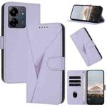 For Redmi 13C 4G Triangle Pattern Buckle Clasp Leather Phone Case(Light Purple)