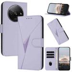 For Redmi A3 Triangle Pattern Buckle Clasp Leather Phone Case(Light Purple)