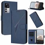 For Redmi K50 Ultra Triangle Pattern Buckle Clasp Leather Phone Case(Royal Blue)