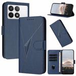 For Redmi K70E Triangle Pattern Buckle Clasp Leather Phone Case(Royal Blue)