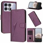 For Redmi K70 Ultra Triangle Pattern Buckle Clasp Leather Phone Case(Dark Purple)