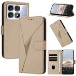 For Redmi K70 Ultra Triangle Pattern Buckle Clasp Leather Phone Case(Gold)