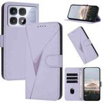 For Redmi K70 Ultra Triangle Pattern Buckle Clasp Leather Phone Case(Light Purple)