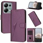 For Redmi Note 13 Pro 4G Triangle Pattern Buckle Clasp Leather Phone Case(Dark Purple)