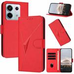 For Redmi Note 13 Pro 5G Triangle Pattern Buckle Clasp Leather Phone Case(Red)