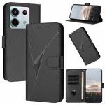 For Redmi Note 13 Pro 5G Triangle Pattern Buckle Clasp Leather Phone Case(Black)