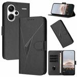 For Redmi Note 13 Pro+ Triangle Pattern Buckle Clasp Leather Phone Case(Black)