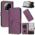 For Redmi Note 14 Pro+ 5G Triangle Pattern Buckle Clasp Leather Phone Case(Dark Purple)