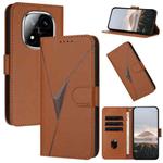 For Redmi Note 14 Pro+ 5G Triangle Pattern Buckle Clasp Leather Phone Case(Brown)