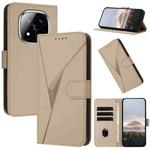 For Redmi Note 14 Pro+ 5G Triangle Pattern Buckle Clasp Leather Phone Case(Gold)