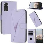 For Redmi Note 11 4G Global Triangle Pattern Buckle Clasp Leather Phone Case(Light Purple)