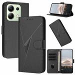 For Redmi Note 13 4G Triangle Pattern Buckle Clasp Leather Phone Case(Black)