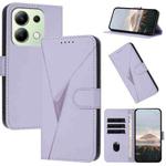 For Redmi Note 13 4G Triangle Pattern Buckle Clasp Leather Phone Case(Light Purple)