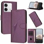 For Redmi Note 13 5G Triangle Pattern Buckle Clasp Leather Phone Case(Dark Purple)