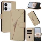 For Redmi Note 13 5G Triangle Pattern Buckle Clasp Leather Phone Case(Gold)