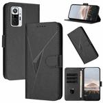 For Redmi Note 10 Pro Triangle Pattern Buckle Clasp Leather Phone Case(Black)