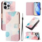 For iPhone 16 Pro Max Art Colored Drawing Pattern Leather Phone Case(Graffiti puzzle)