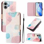 For iPhone 16 Plus Art Colored Drawing Pattern Leather Phone Case(Graffiti puzzle)