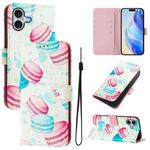 For iPhone 16 Plus Art Colored Drawing Pattern Leather Phone Case(Cake)