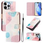 For iPhone 15 Pro Max Art Colored Drawing Pattern Leather Phone Case(Graffiti puzzle)